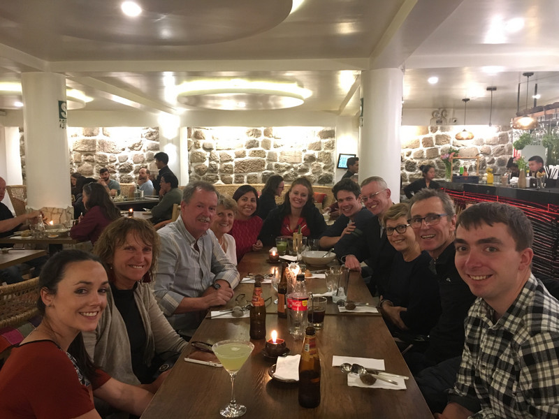 the last supper with the full Perú g adventures group