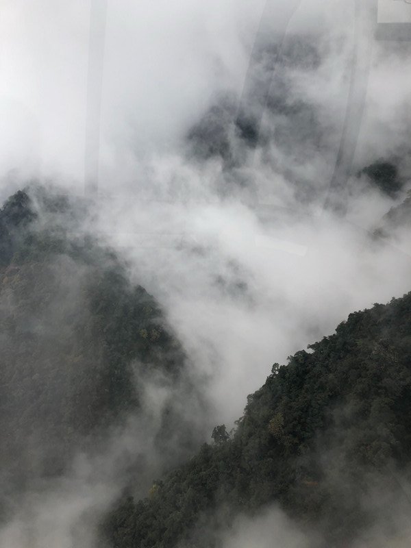 Amongst the clouds on the cable car 
