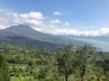 view of the volcano at the top of our bike ride