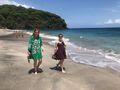 on the beach Ella and Anna