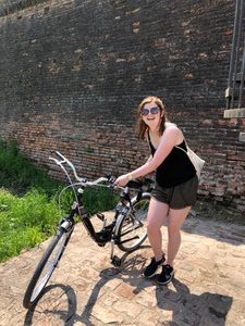 Anna on our bike ride Ferrara 