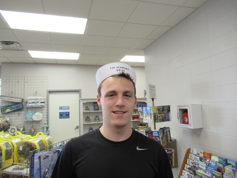 Doug with a sailor hat