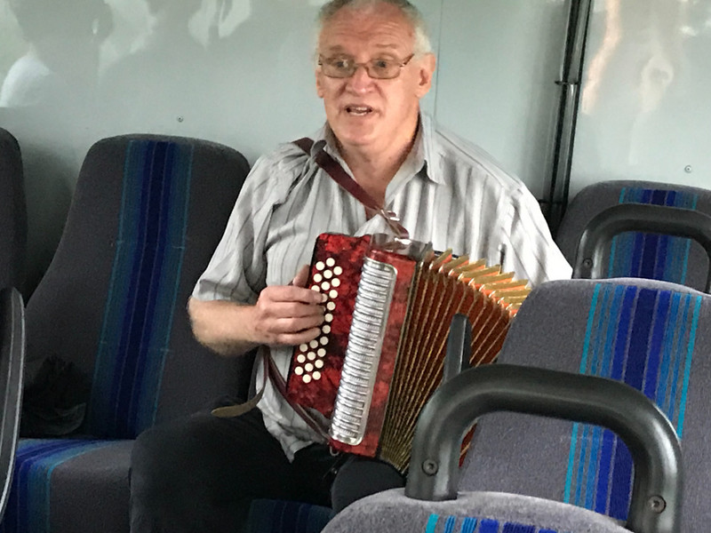 Bell Island-bus driver stopped to play the squeeze box