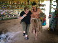 A Peruvian lady from our tour learning a Maleku dance