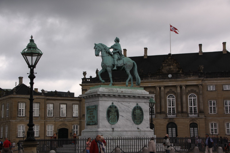 Statue in forecourt - Amalienborg Castle