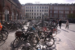 Bicycles parked at Copenhagen Central Station
