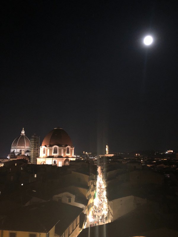 The Duomo at night from VIP Lounge with Moon