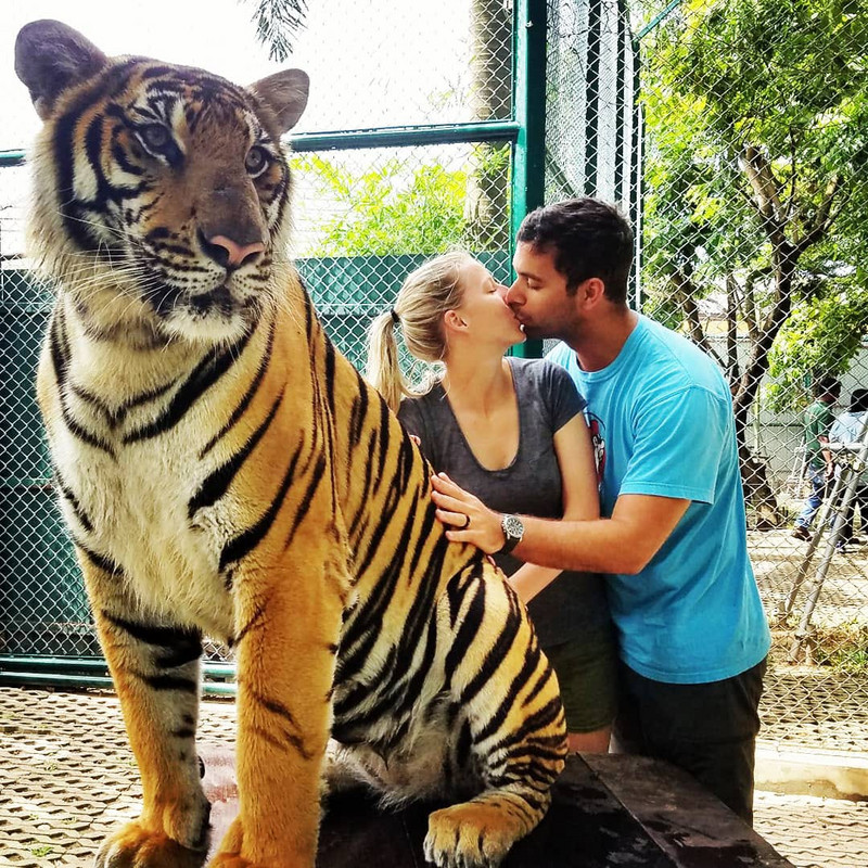 Kristy and Brad at Tiger Kingdom 2