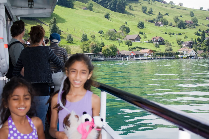Scenic boat ride to Alpnastaad along lake Luzerne.