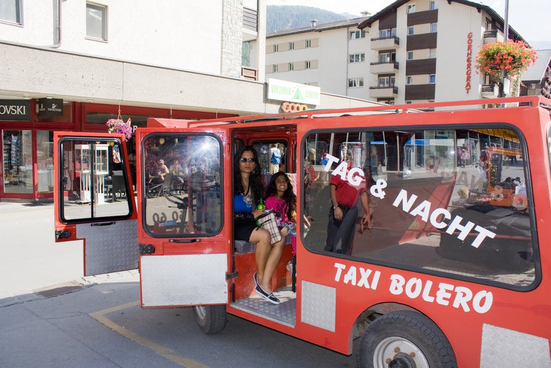 We parked at Tasch village and took an electric train to Zermatt station. From the station we hopped on to a quaint electric taxi to our hotel. 