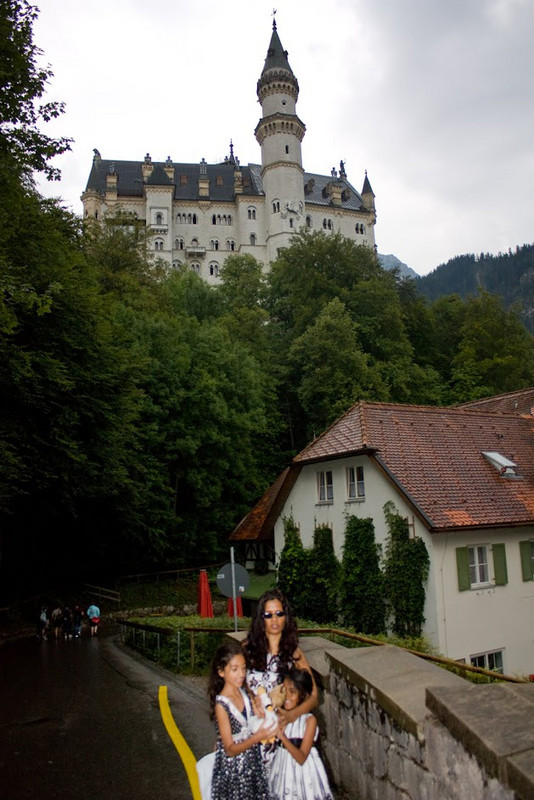 The girls bought themselves a cuddly swan and I got my shot glasses at the palace store. Neuswanstein will always be etched in my memory as a fantasy castle nestled in the beautiful Bavarian Alps. We walked downhill taking several pictures.