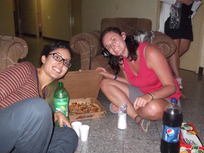 My roommate Haveen and I - pizza picnic in Tegulcigapa