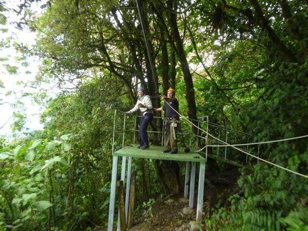 Ziplining - one of the platforms - this one not v high