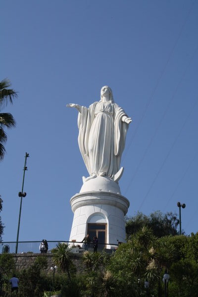 Virgin Mary overlooking Santiago