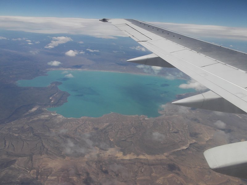 Views of Patagonian glacial lakes from the plane