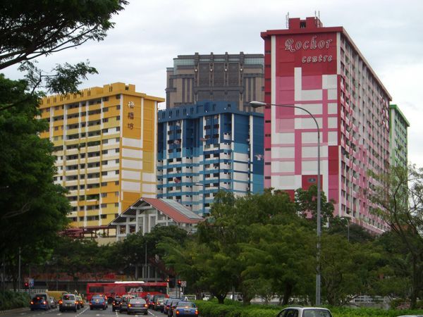 Singapore is full of multi-color buildings like these