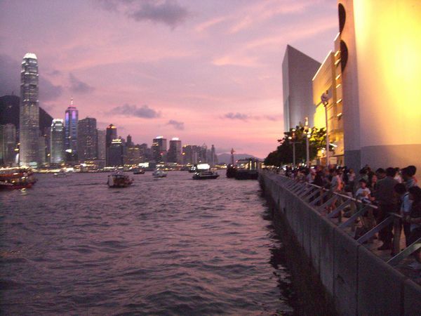Victoria Harbor from Kowloon at sunset