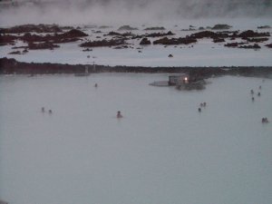 People Swimming in the Blue Lagoon