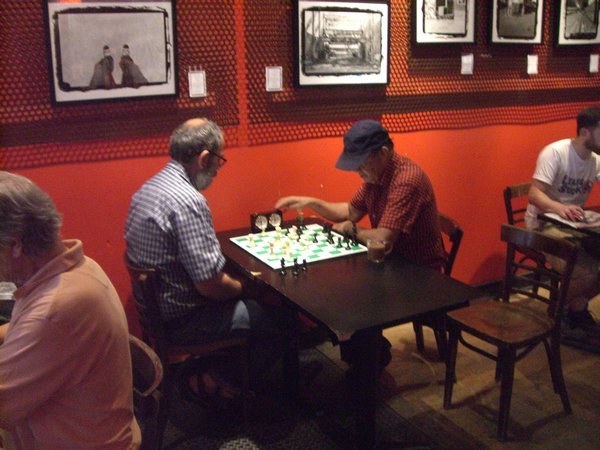 Chess in a coffee shop