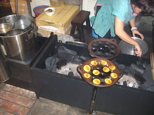 Outdoor kitchen at a Vietnamese restaurant