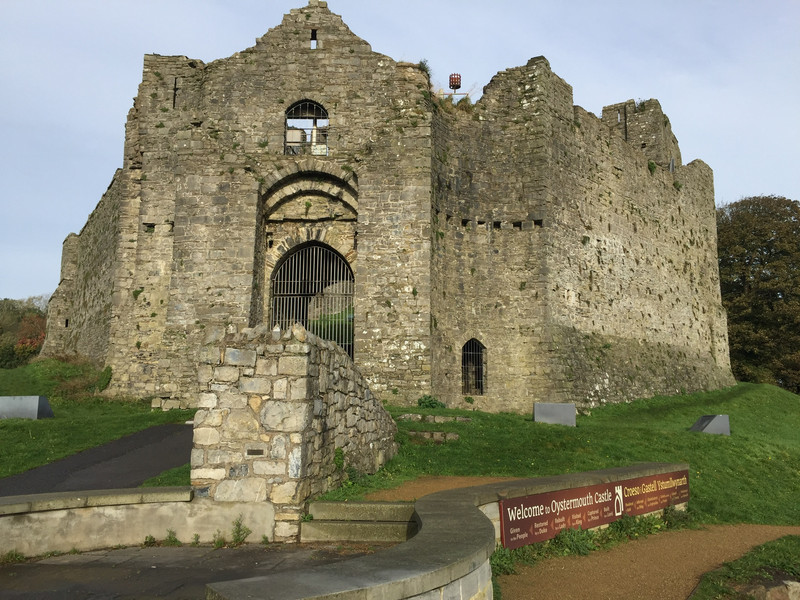 Oystermouth Castle presides over The Mumbles