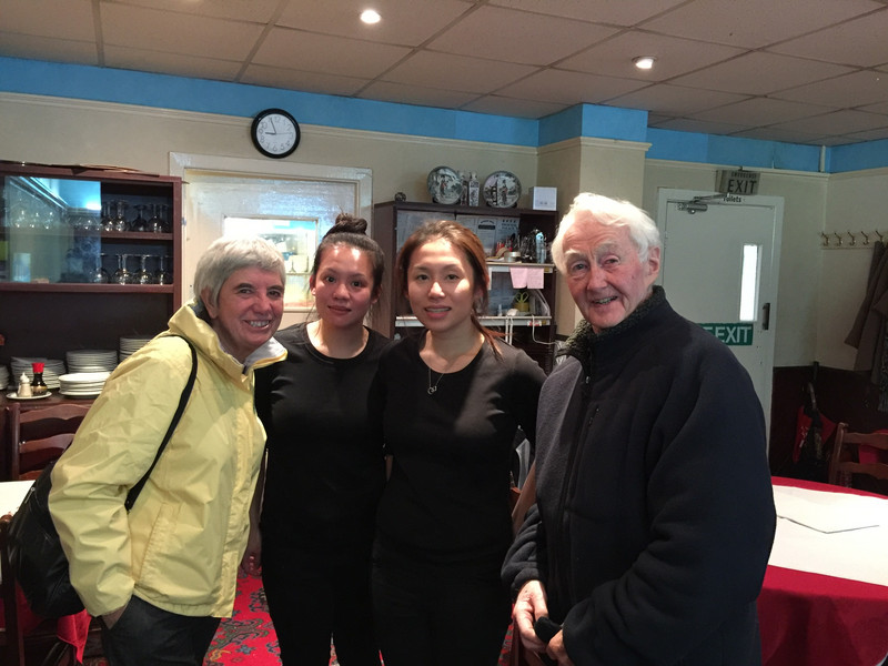 Louise and Gilly with owners of Phoenix Cafe