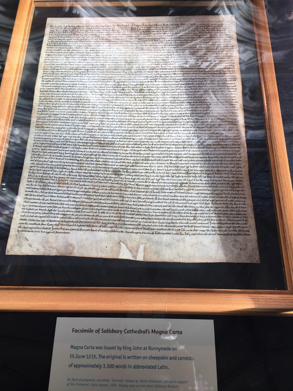 The Salisbury copy of the Magna Carta is the most legible.