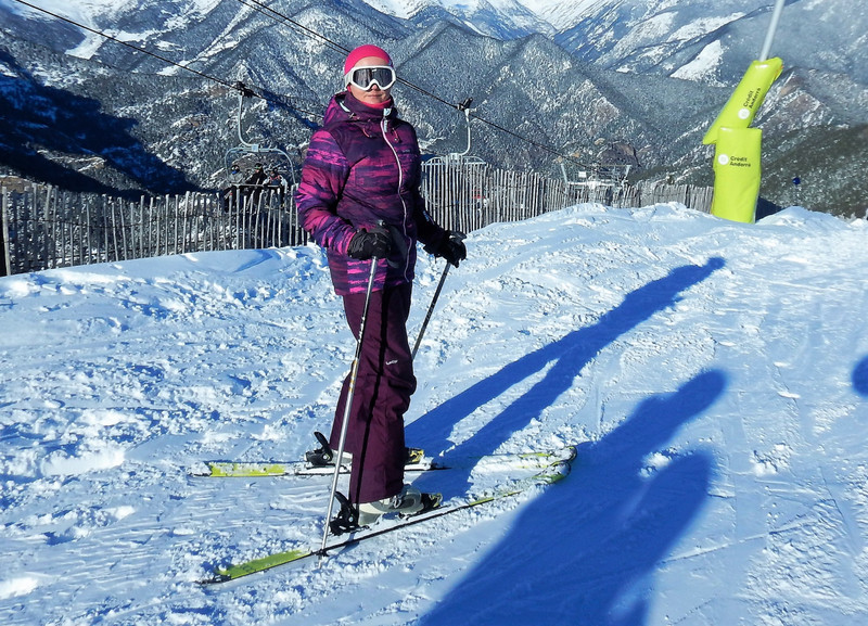 After skiing in China and Dubai....Tanya skiing in Andorra...