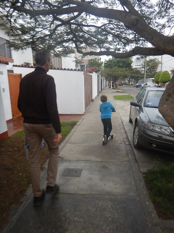 Morning time, time to walk the little one to school...we are not getting younger!