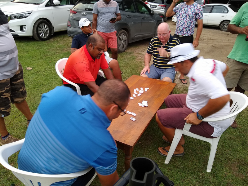 Domino game after the round of golf...
