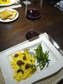 scramble eggs with some truffles and grilled asparagus...and another nice pinot noir...