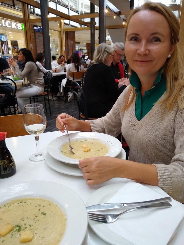 Lunch in Cape Town at the V&A...clam chowder...