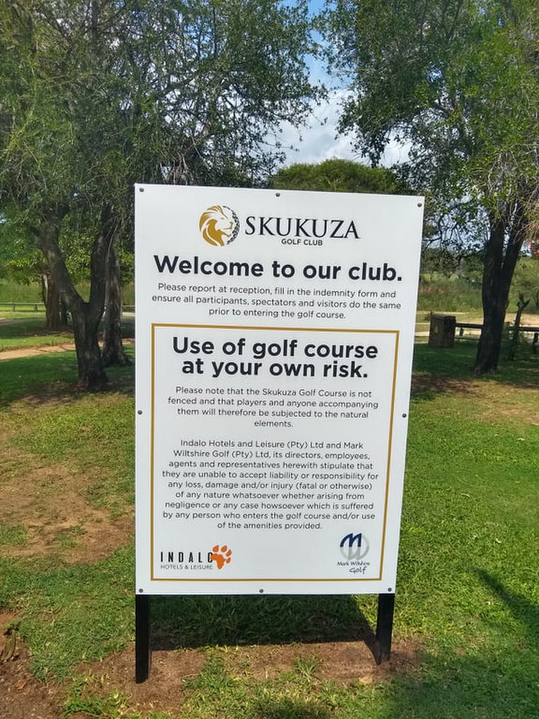 Golf at your own risk in Kruger...