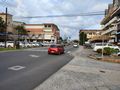 The main road, and on the right my clean hotel, Palau hotel... 