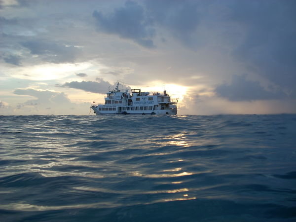sunset dive...and my home for few nights...