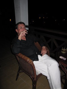 cigar time on the terrace of our suite