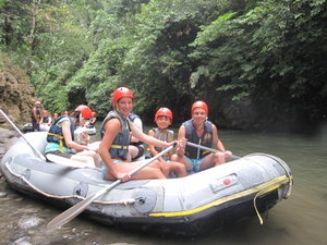 family rafting the Ayung River in Bali