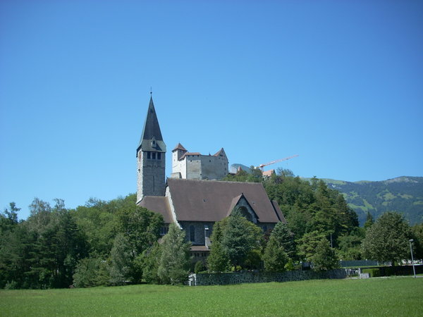 Balzers, the church and the castle