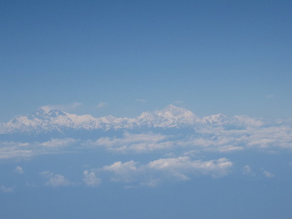 the Himalayas from the plane...pick your Everest...