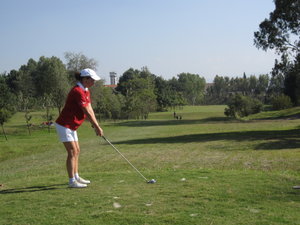 Mari in action at the Royal Nepal Golf Course