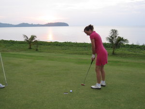 Playing the Navy course at sunset!