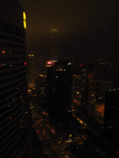 Same view by night, but way too foggy...