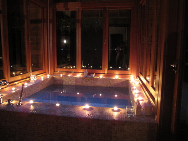 our bath...we did bring our own candles for info! Imagine and smile!