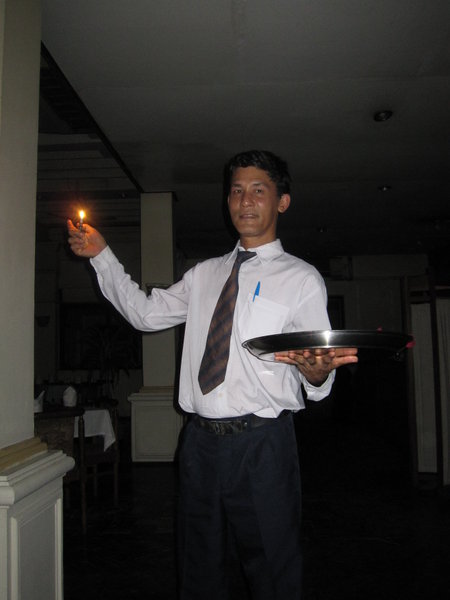 First night diner at Ashoka...the power went out maybe 10 times...our nice waiter