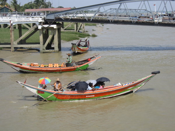 crossing Yangon river