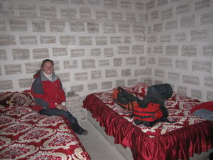 Our room the first night...cool Salt Hotel