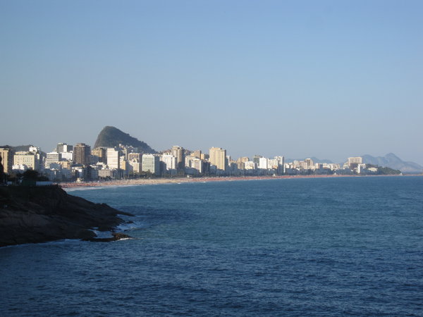 view of Leblon and Ipanema from our hotel