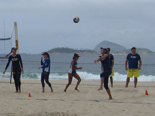 Beach volley on the....beach...obvious...