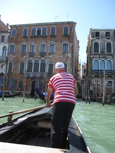 crossing the Grand Canal on a "gondola"....50 cents per person!