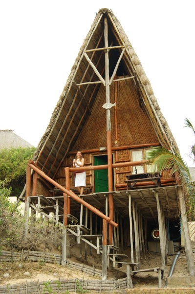 Our chalet at Bamboozi...but many hours without electricity!